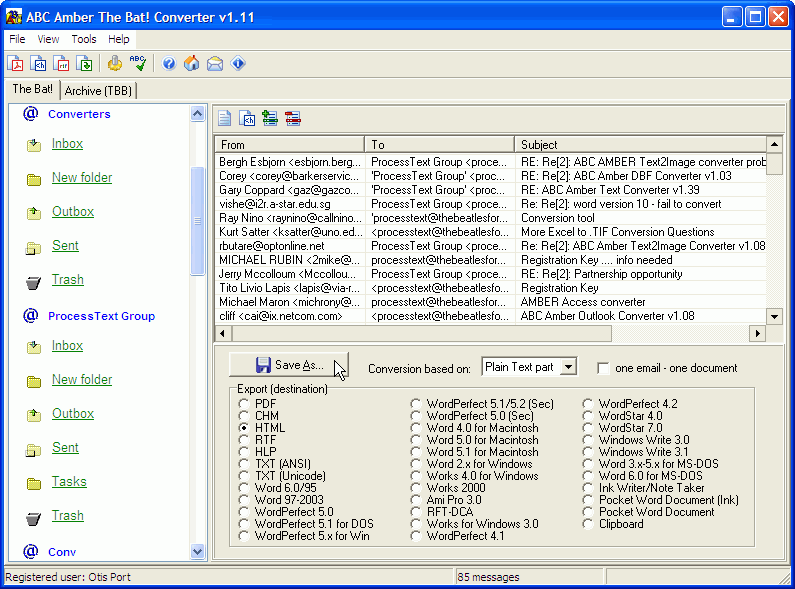 ABC Amber The Bat! Converter Screenshot